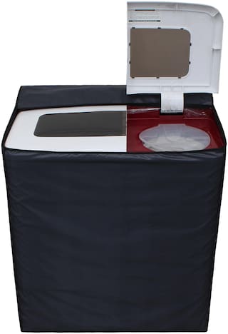 Glassiano Dark Gray Waterproof & Dustproof Washing Machine Cover For semi automatic LG P7556R3FA 6.5 kg, Washing Machine