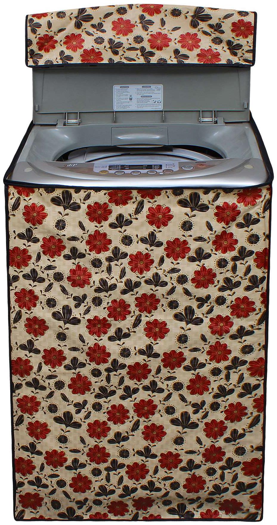 

Glassiano Flower Printed Washing Machine Cover For Haier HWM72-1128NZP 7 2 kg Fully Automatic Top Loading Washing Machine