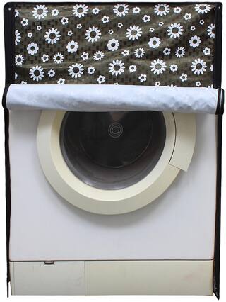 Glassiano Flower Printed Washing Machine Cover For Fully Automatic Front Loading 8 kg to 8.5 kg Model