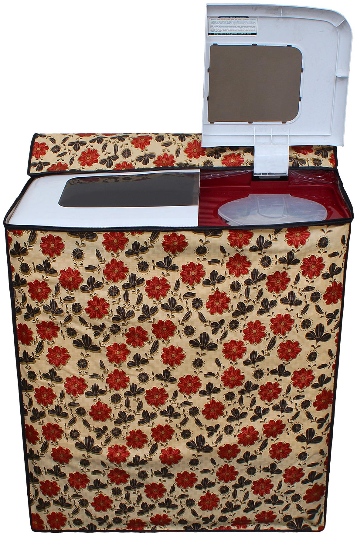 

Glassiano Flower Printed Washing Machine Cover For LG P8537R3SA 7 5 kg Semi Automatic Top Loading Washing Machine