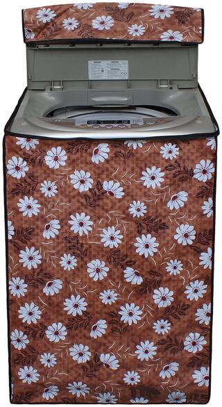 Glassiano Flower Printed Washing Machine Cover For Mitashi WMFA580K100 Fully Automatic 5.8Kg