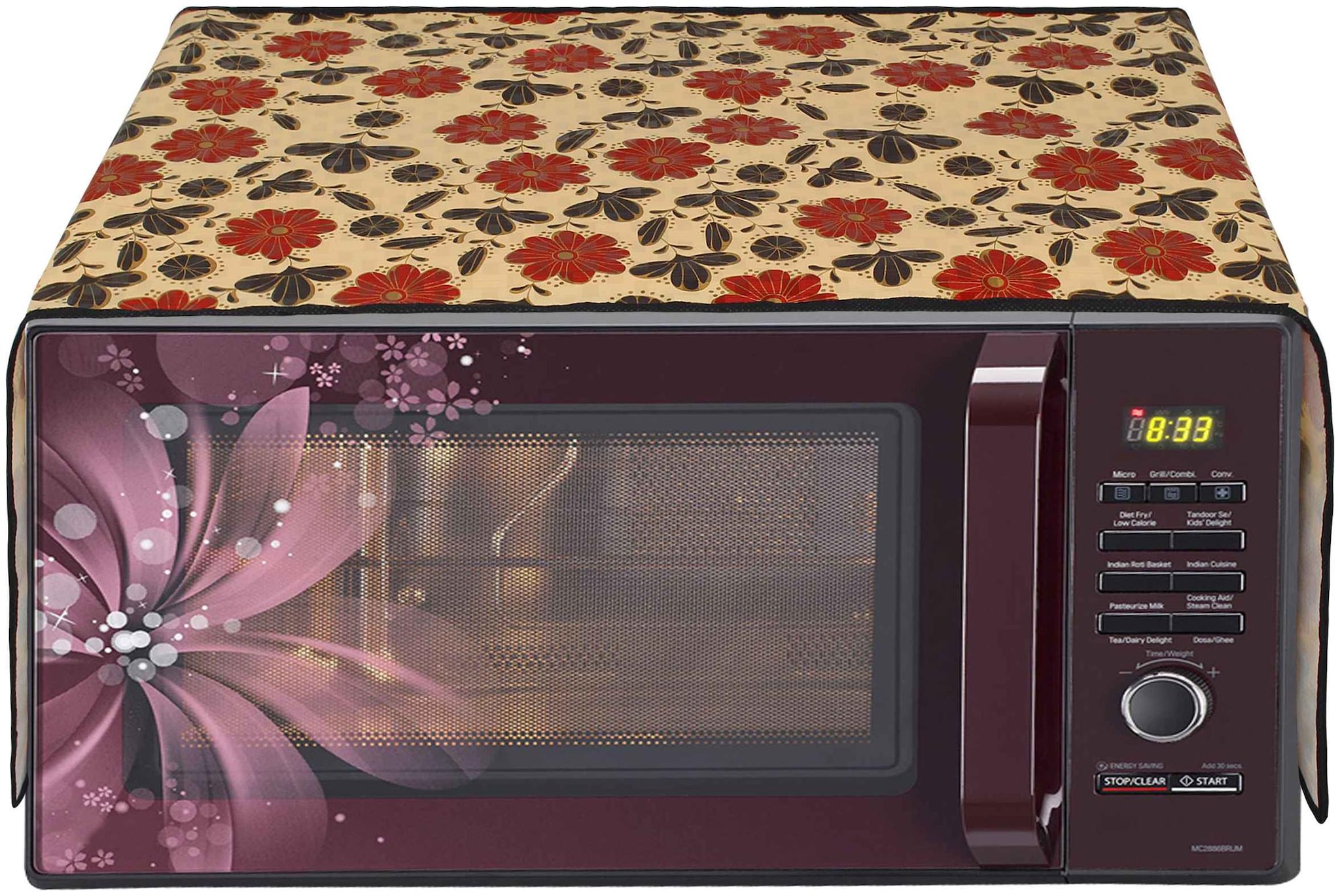 

Glassiano Microwave Oven Top Cover For 27 L With 6 Pockets Utility Size 76 2 x 48 26 cm (30x19 inch)