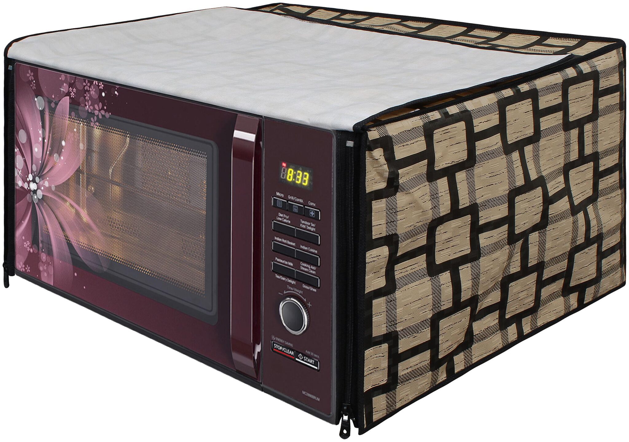

Glassiano Microwave Oven Cover for Samsung 28 Litre Convection Microwave Oven MC28H5025VB TL Black