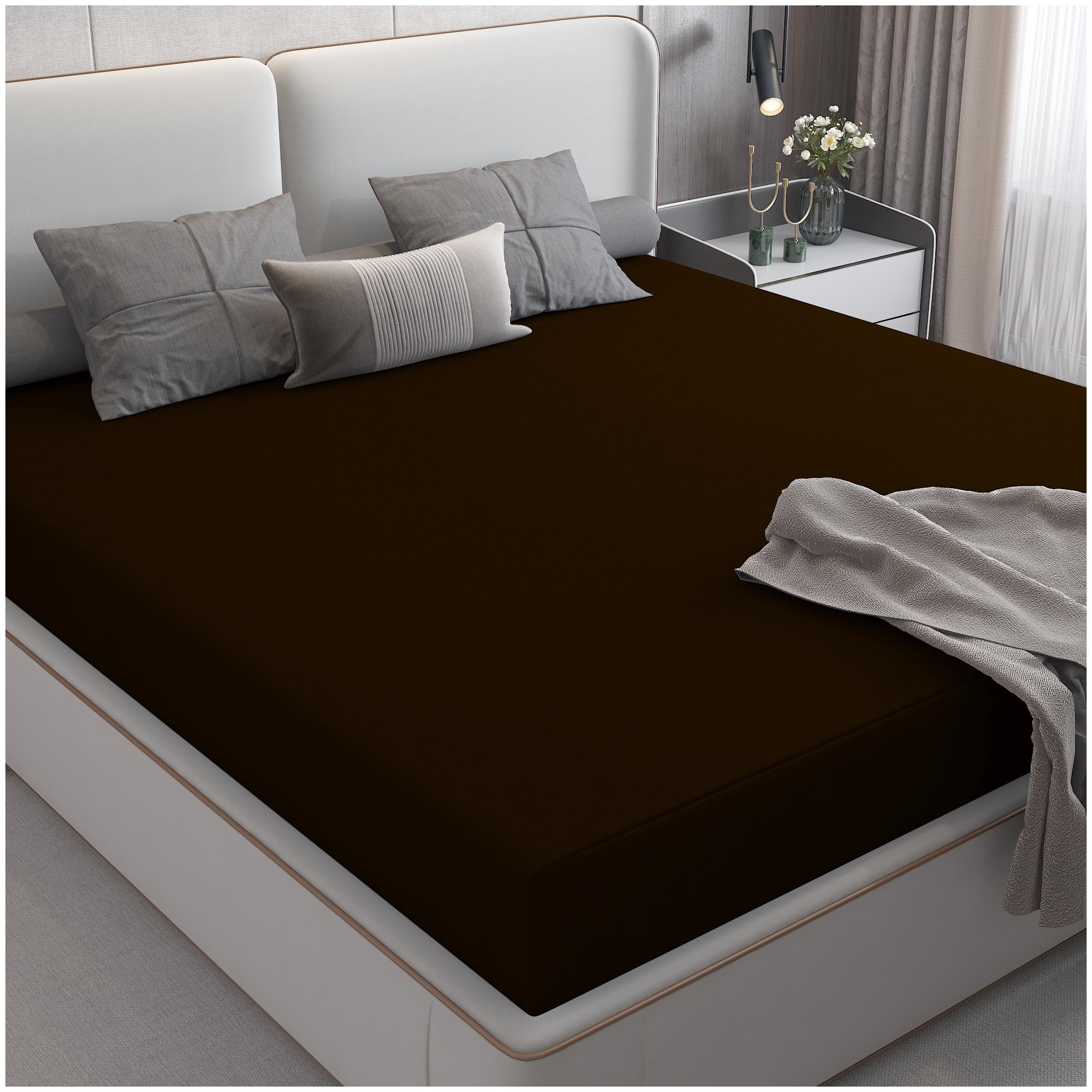 

Glassiano Waterproof Terry Cotton Mattress Protector Queen Size Bed Coffee