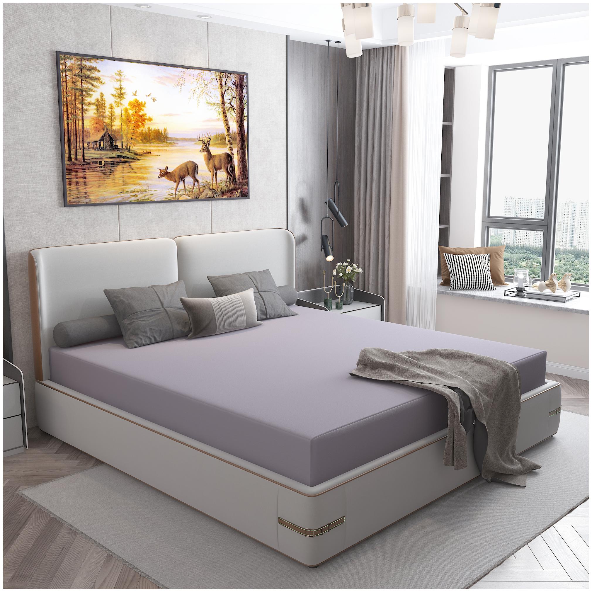 

Glassiano Waterproof Terry Cotton Mattress Protector Queen Size Bed Grey