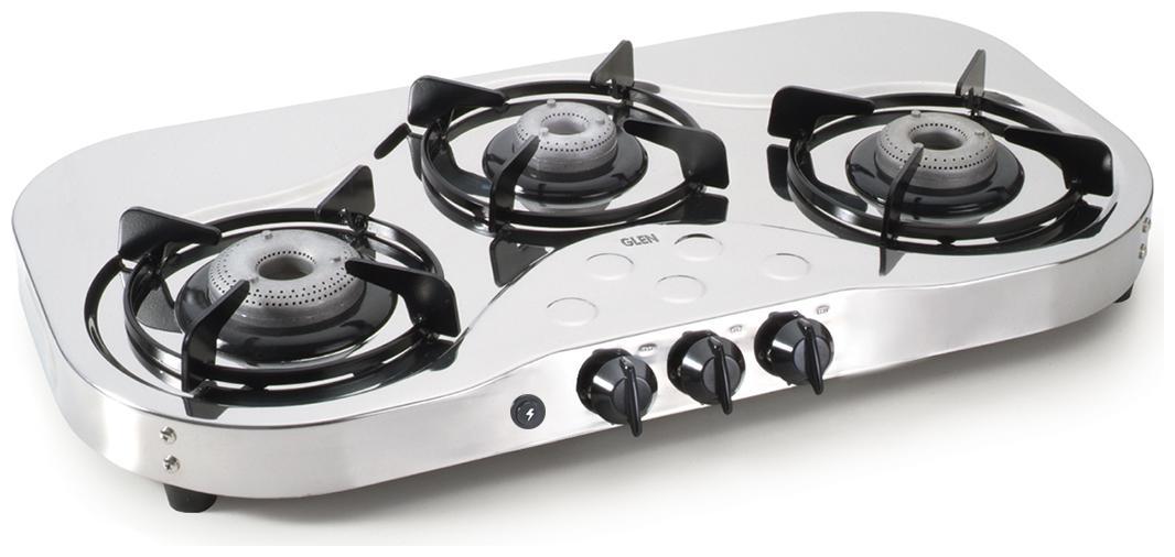 

Glen 3 Burner Automatic Regular Silver Gas Stove