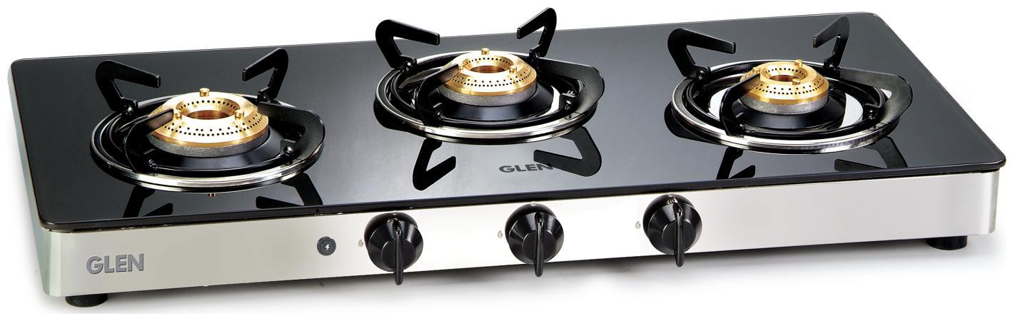 

Glen 3 Burner Automatic Regular Black Gas Stove