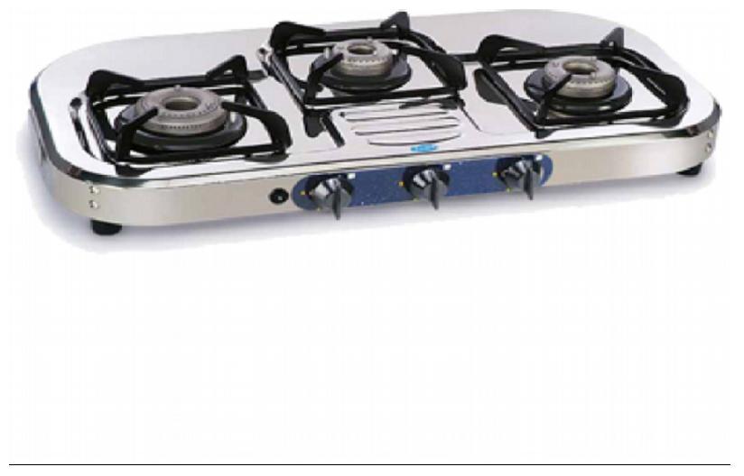 

Glen 3 Burner Regular Silver Gas Stove