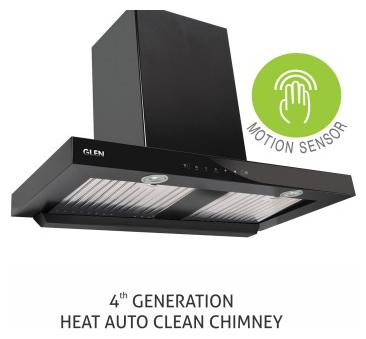 

Glen Wall Mounted Auto Clean 75 cm 1200 m3 h Black Chimney ( GL 6052 Black Motion Sensor AC 76 )