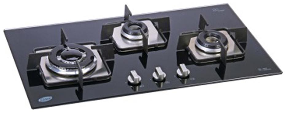 

Glen 3 Burner Automatic Hobs Black Gas Stove