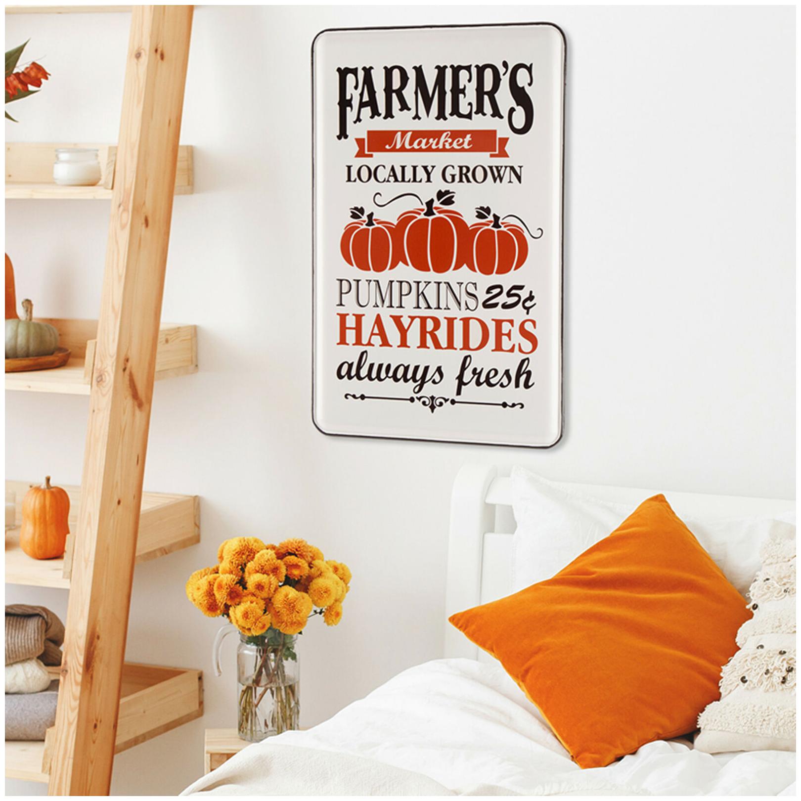 

Glitzhome 23 62 Metal Farmers Pumpkins Wall Sign Home Indoor Fall Harvest Decor