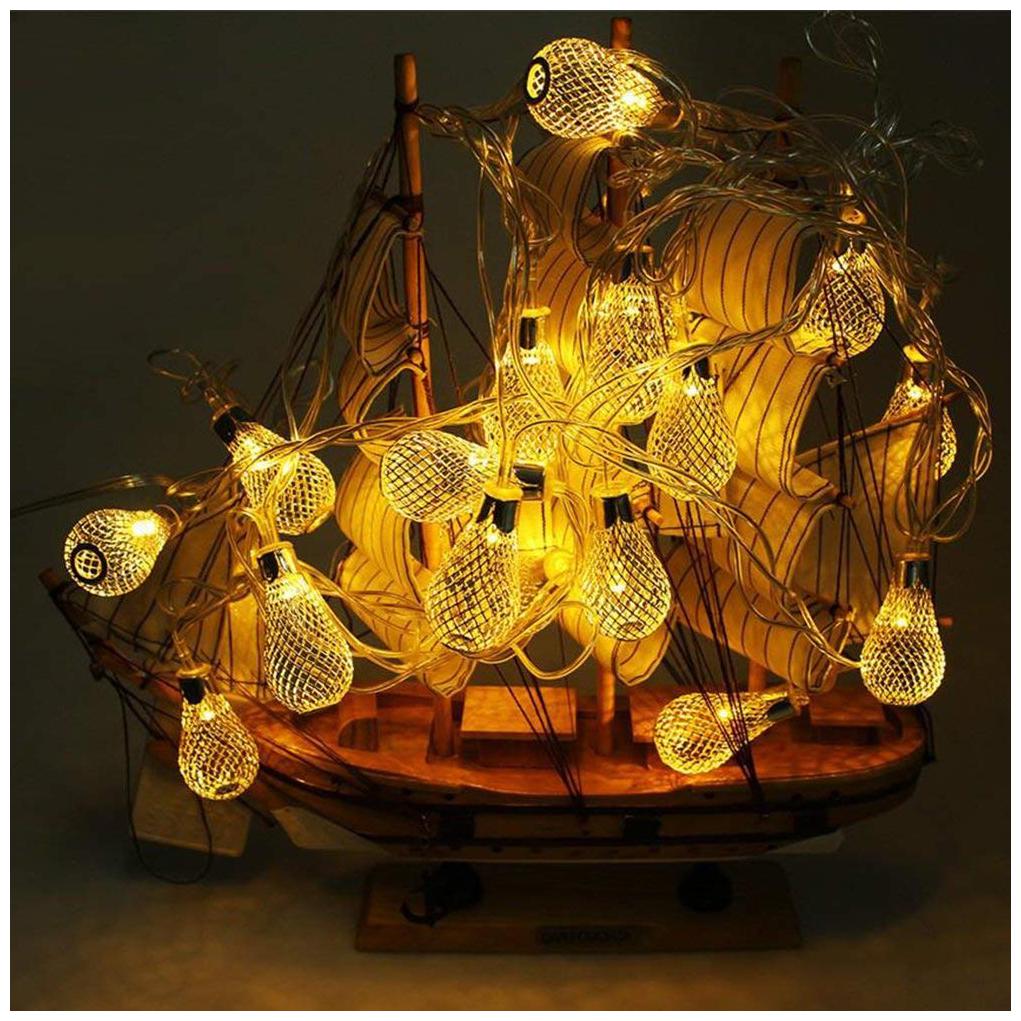 

Glowtronix 16 Led Golden Metal Rain Drop Copper String Fairy Light For Home Office Diwali Eid Christmas Decoration - Warm White