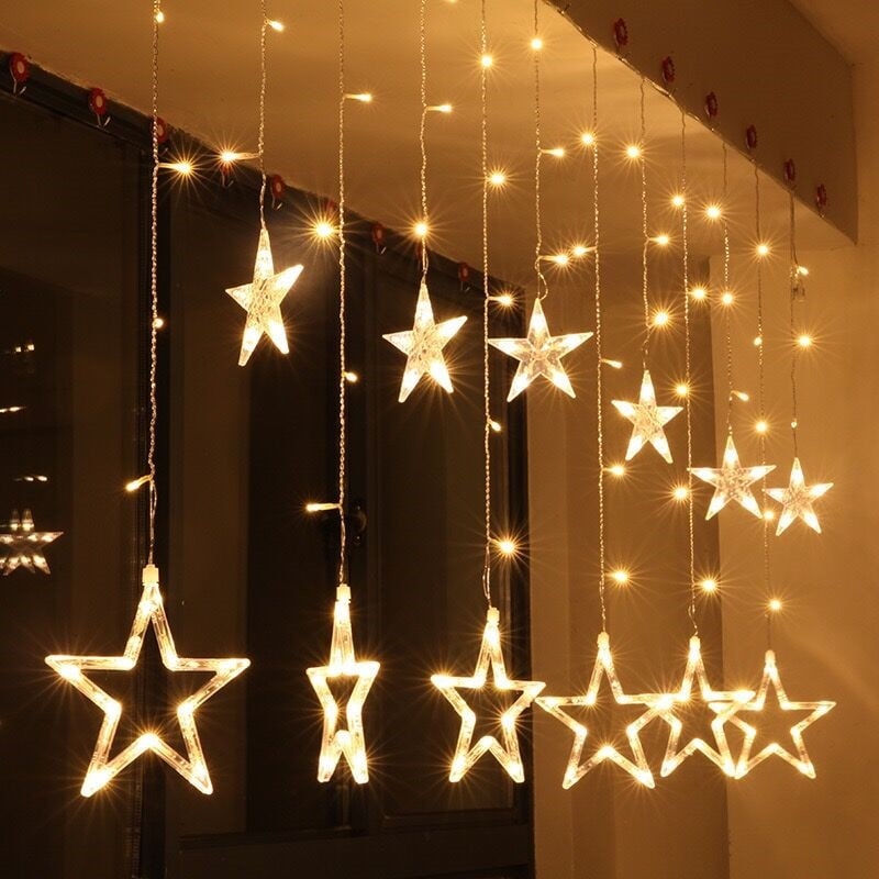 

Glowtronix 2M 6 5Ft Christmas Fairy Garland Star Led Curtain String Lights