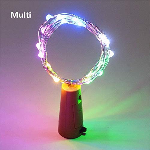 

GLOWTRONIX String Lights 2pcs 2M 20Led Glass Wine LED String Light Cork Shaped Wine Bottle Stopper Light Lamp Christmas Party Decoration Bottle Stopper Light (Emitting Color Multi)