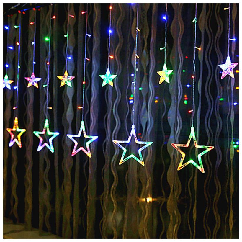 

Glowtronix Diwali Start Curtain light 12 Starts 138 Led 8 Flashing Modes Multicolor Set of 1