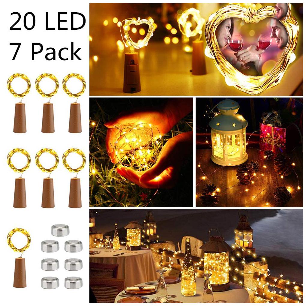 

Glowtronix Wine Bottle With Cork Lights Copper 20 Led For Diy Party Table Christmas Halloween Wedding Decoration (Set Of 7)
