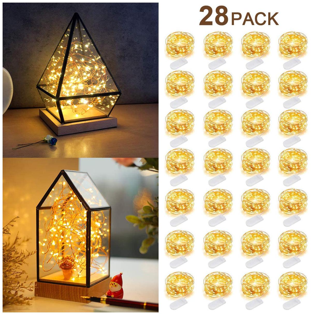

Glowtronix Wine Bottle With Cork Lights Copper 20 Led For Diy Party Table Christmas Halloween Wedding Decoration (Set Of 28)