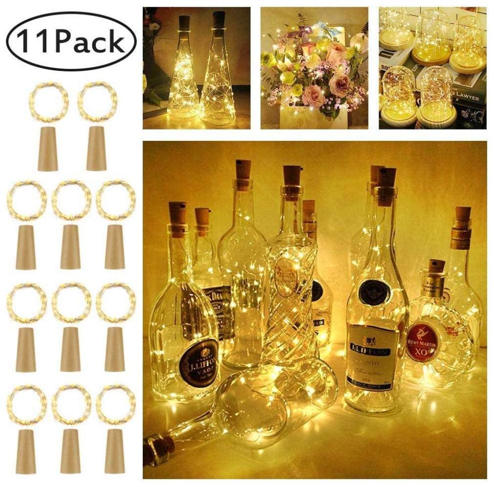 

Glowtronix Wine Bottle With Cork Lights Copper 20 Led For Diy Party Table Christmas Halloween Wedding Decoration (Set Of 11)