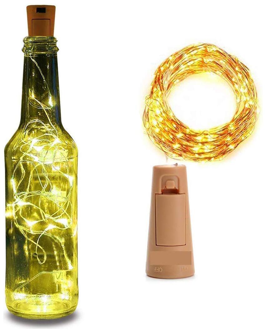 

Glowtronix Wine Bottle With Cork Lights Copper 20 Led For Diy Party Table Christmas Halloween Wedding Decoration (Set Of 1)