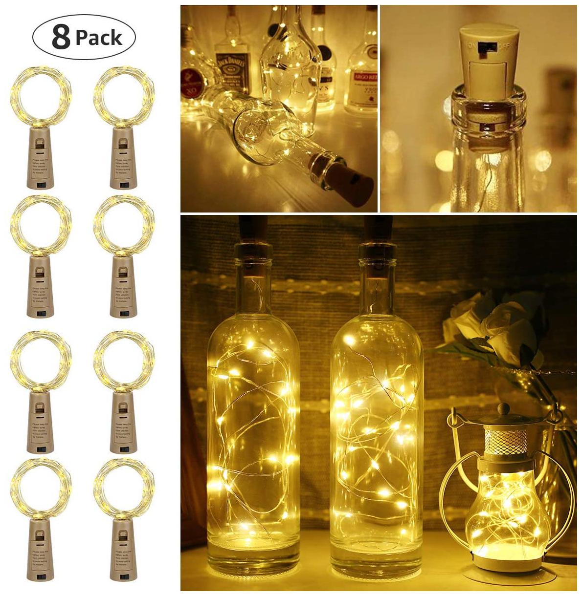 

GLOWTRONIX Wine Bottle Lights with Cork 6 6ft 20 LED Battery Operated String Lights