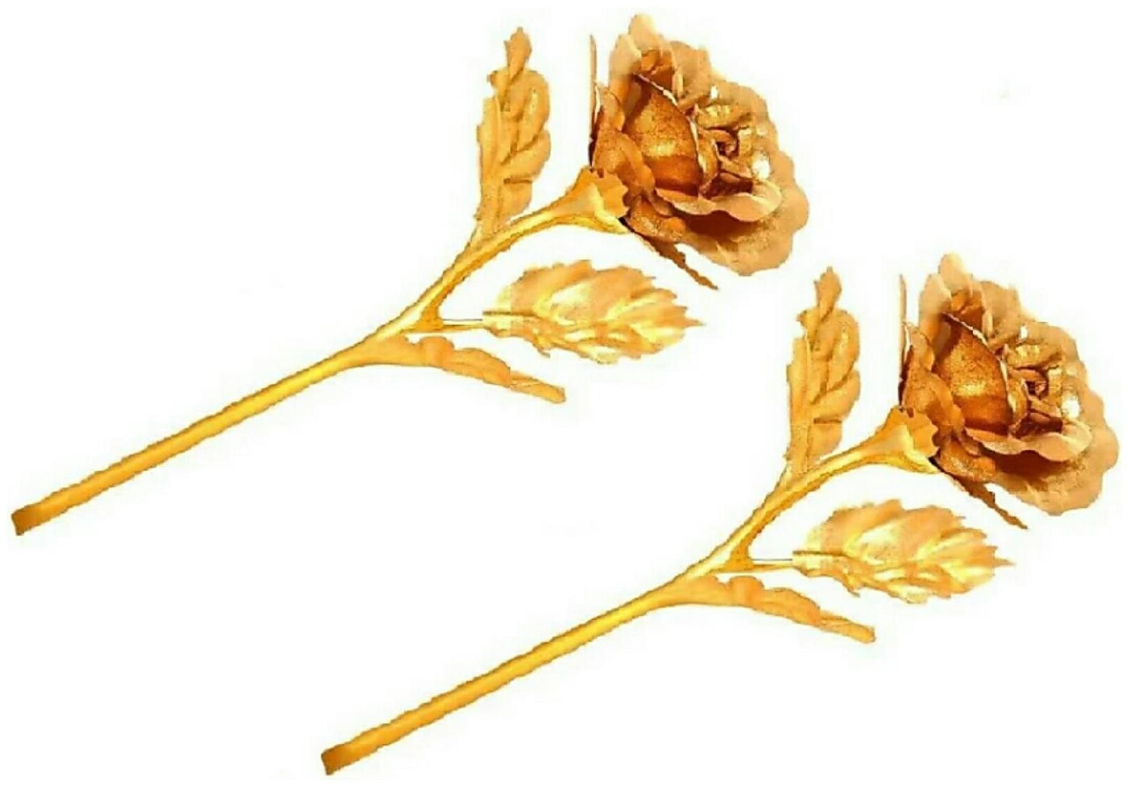 

GLUCKLICH ARTIFICAL GOLDEN FLOWER GIFT PACK LOVER GIFT KAARVACHUTH GIFT GOLDEN PACK OF 2