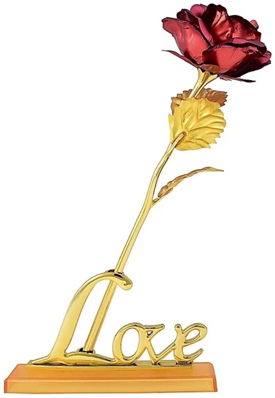 

GLUCKLICH ARTIFICAL FLOWER BIRTHDAY GIFT LOVER GIFT WEDDING GIFT RED GOLDEN COLOR PACK OF 1