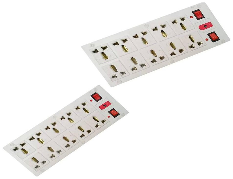 

GLUCKLICH EXTENSION BOARD Three Pin White Extension Board ( 3 5 m 10 Socket 2 Switches)