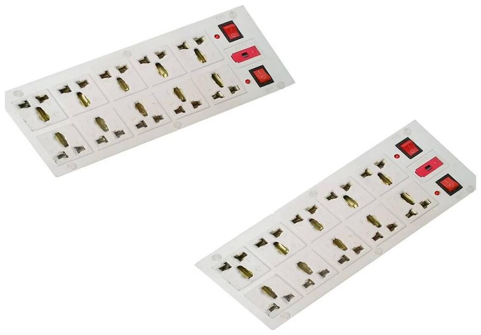 

GLUCKLICH EXTENSION BOARD Three Pin White Extension Board ( 3 5 m 10 Socket 2 Switches)