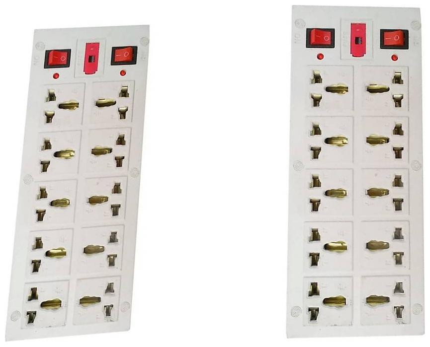 

GLUCKLICH EXTENSION BOARD Three Pin White Extension Board ( 3 5 m 10 Socket 2 Switches)