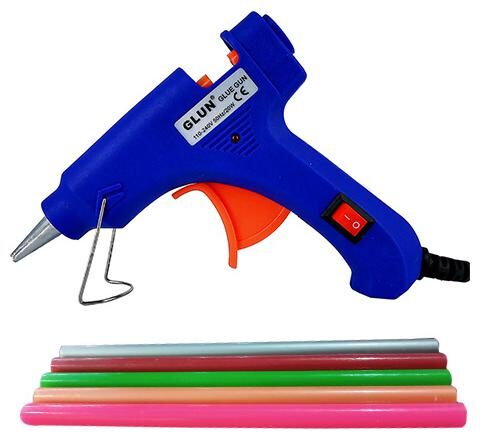 

GLUN Blue Color 20 Watt Mini Glue Gun with 5 Fluorescent Glue Sticks