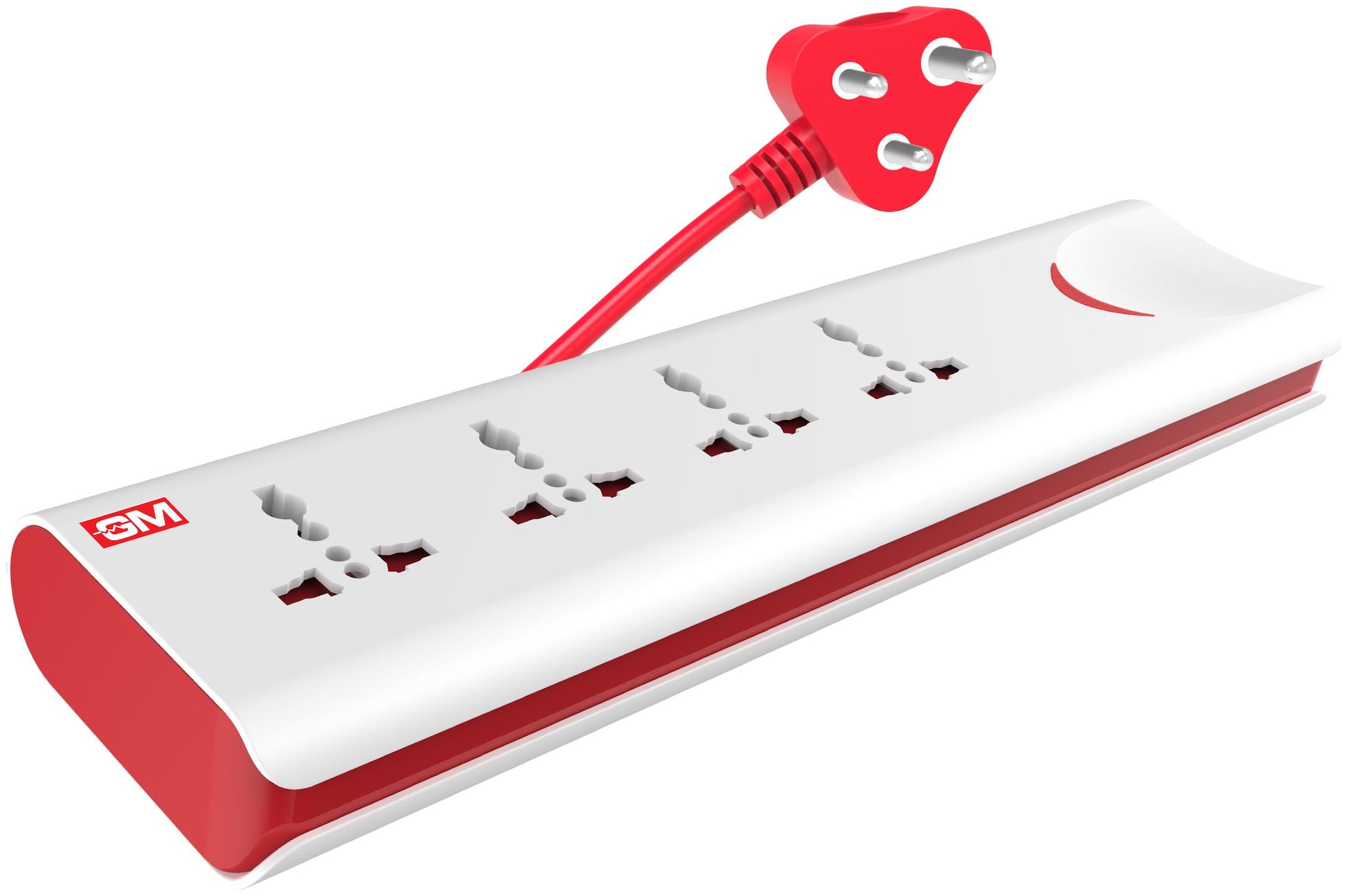 

GM 3060 E-Book 4 1 Power Strip With Master Switch Indicator Safety Shutter International Socket