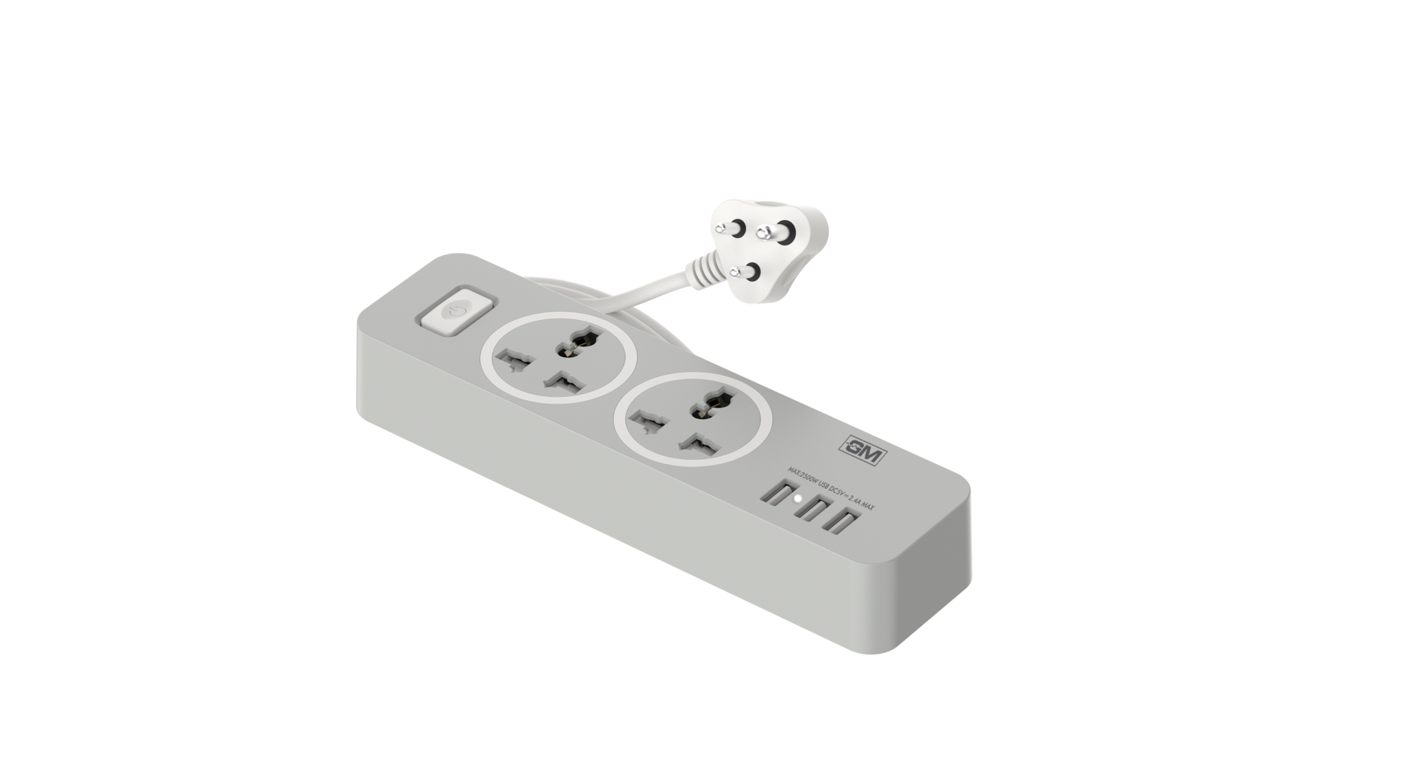 

GM 3262 Cuba 3 1 Power Strip With Master Switch Indicator Safety Shutter 2 International Sockets 3 USB Port 2 4A