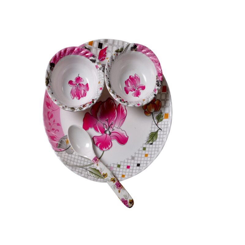 

Gocore Melamine Dinner Plate with 2 Bowl and 1 Spoon