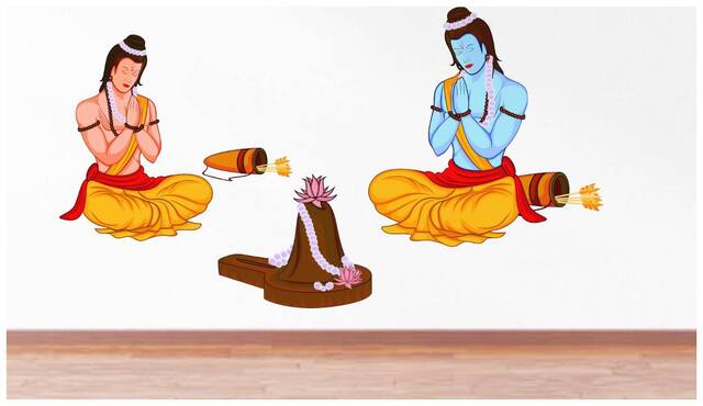 Rawpockets Wall Stickers  ' God Ram lakshman worship shiva '