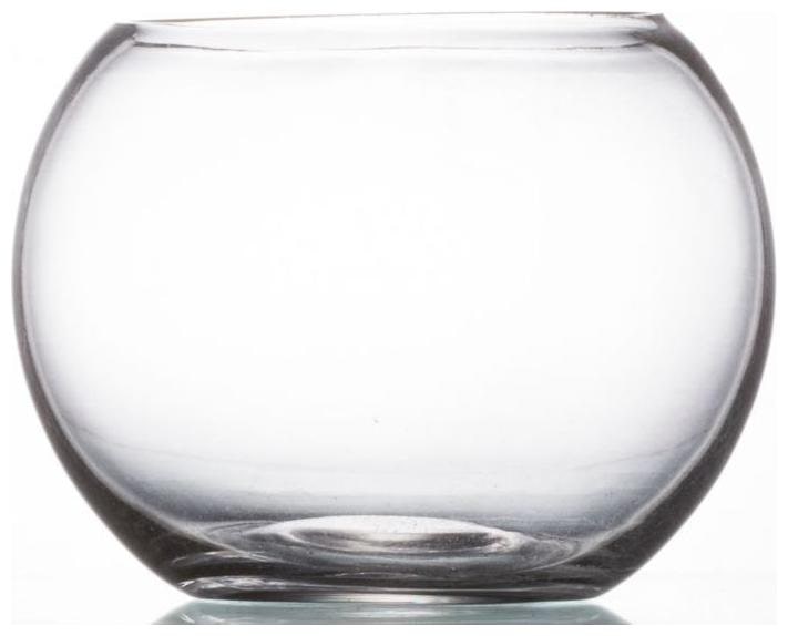 

Godskitchen 1 Litre (12Cm) - Fish Bowl Vases For Wedding Decoration Flowers - Clear Glass