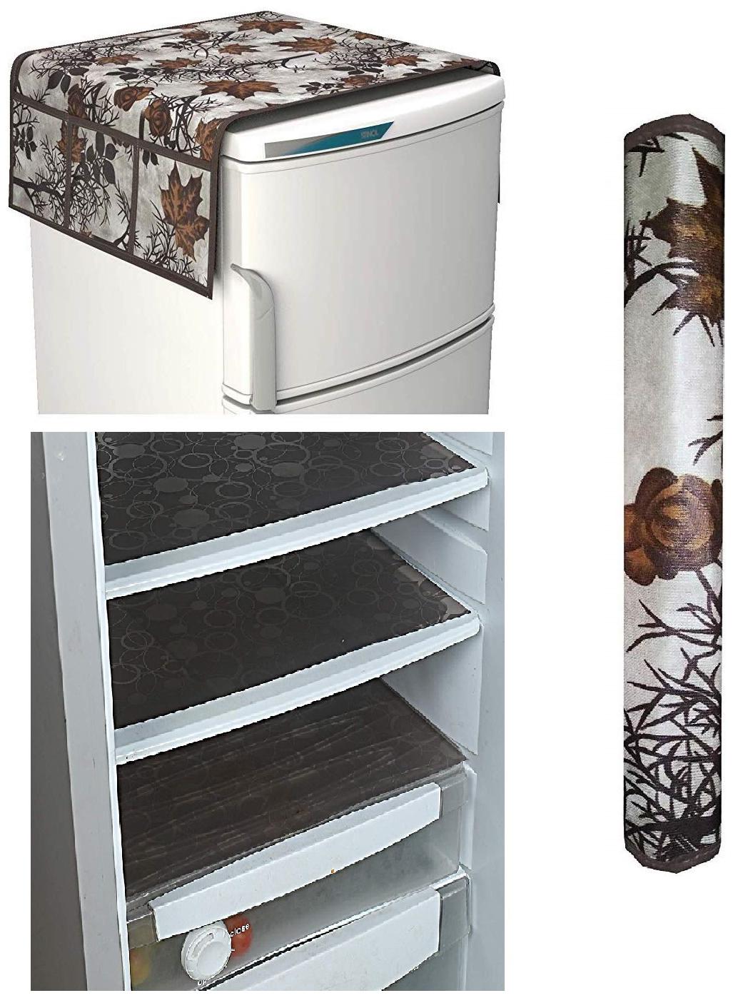 

Goel Home Decor Premium Quality Fridge Top Cover Fridge Handle Cover Fridge Mats-Set of 5