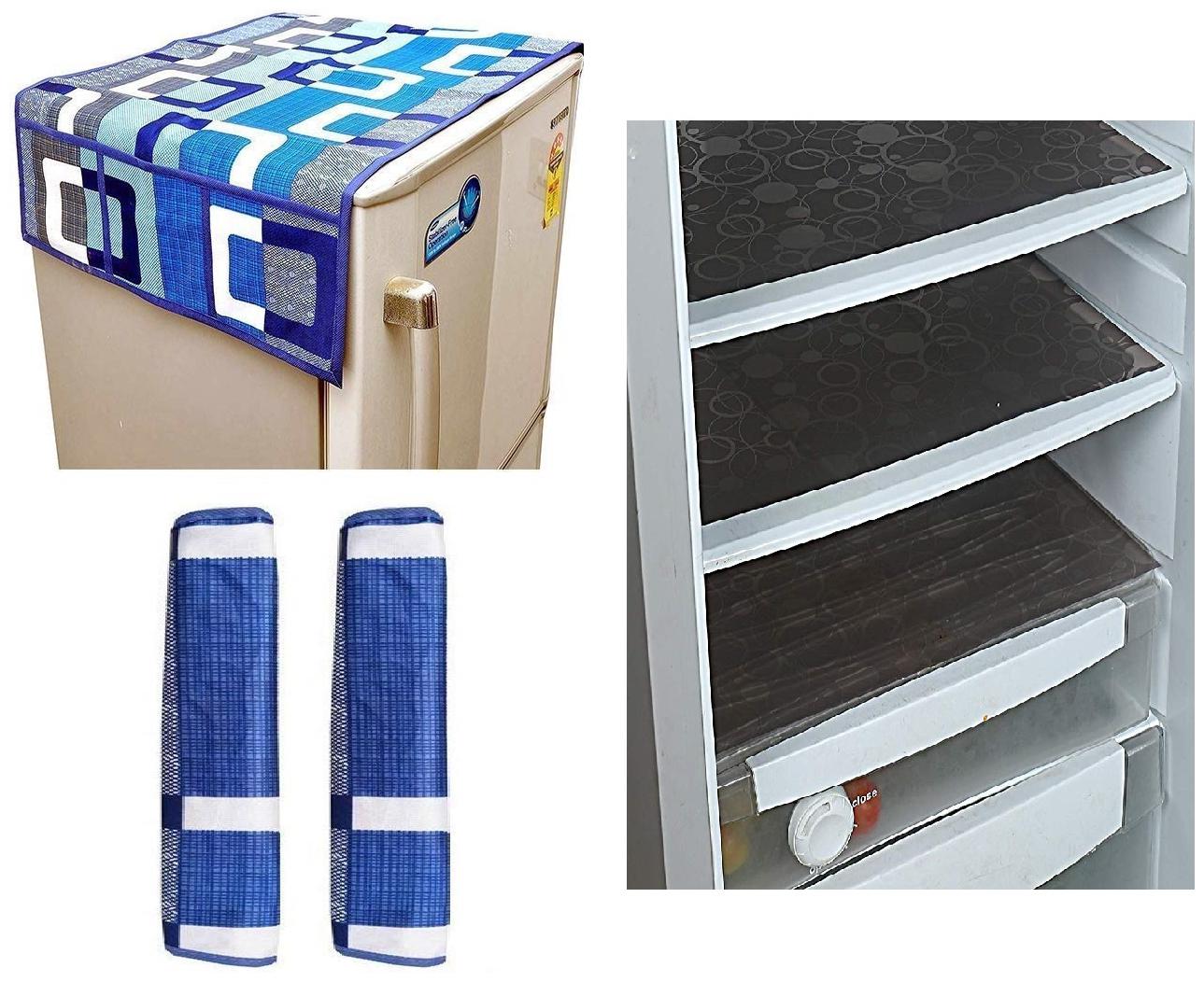

Goel Home Decor Premium Quality Fridge Top Cover Fridge Handle Covers Fridge Mats-Set of 6