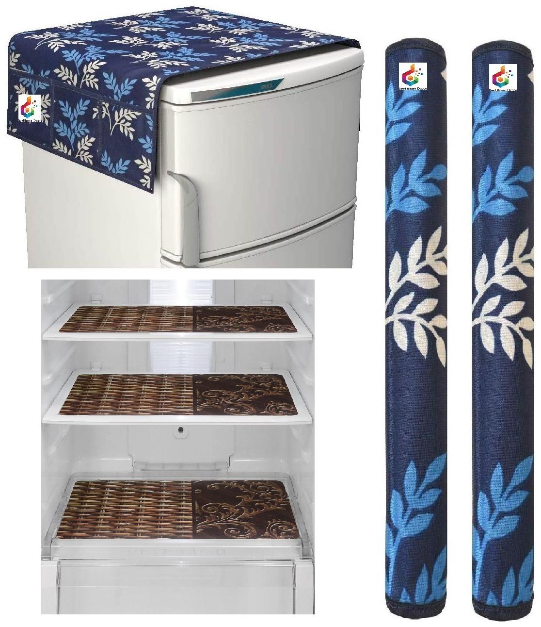 

Goel Home Decor Premium Quality Fridge Top Cover Fridge Handle Covers Fridge Mats-Set of 6