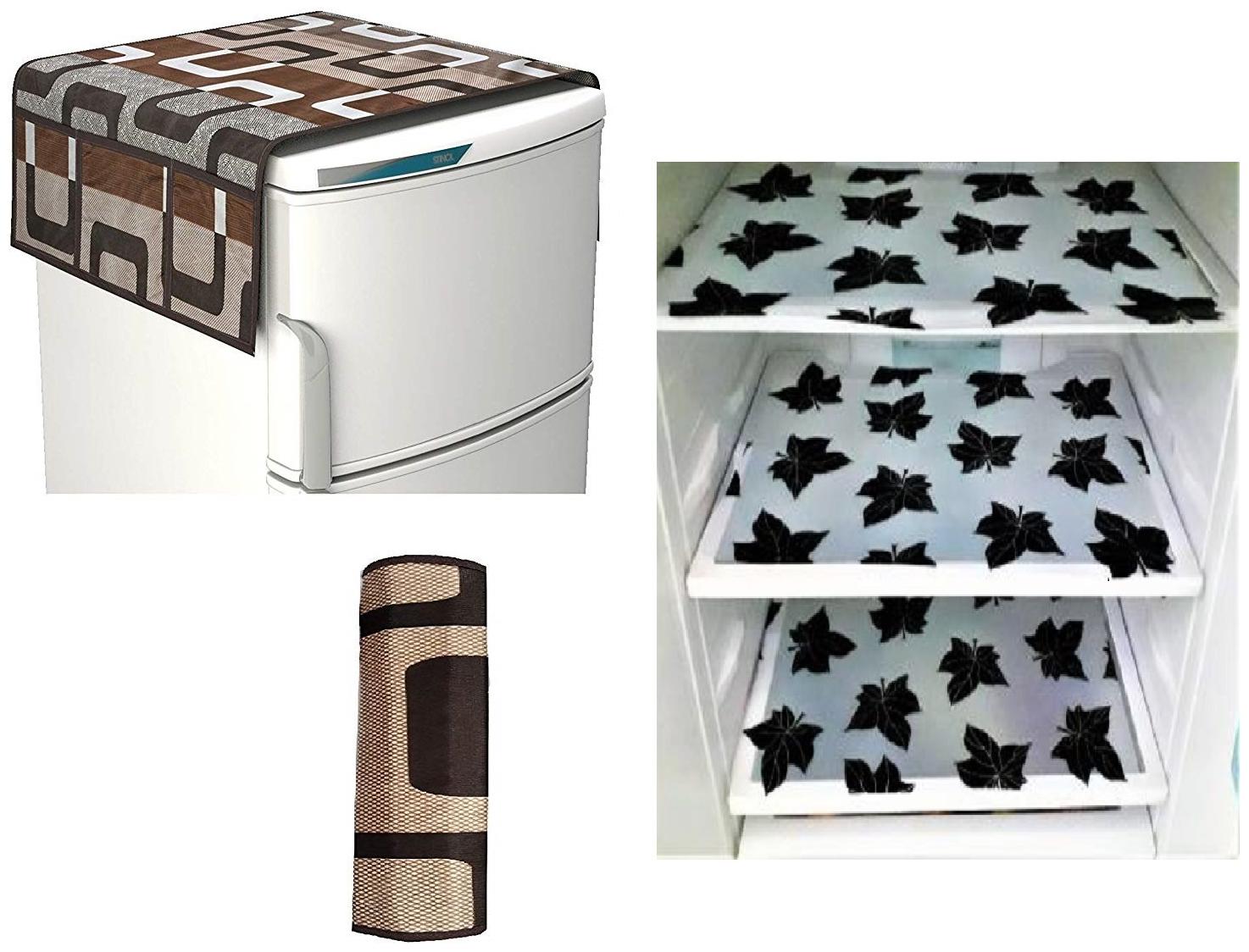 

Goel Home Decor Premium Quality Fridge Top Cover Fridge Handle Cover Fridge Mats-Set of 5
