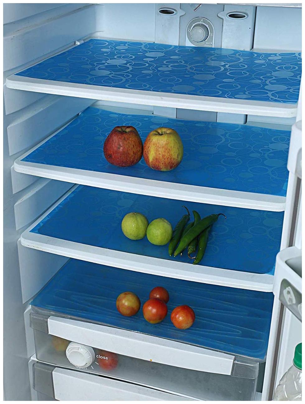 

Goel Home Decor circle print PVC fridge drawer Mat-13 inch 19 inch-Set of 4 pieces