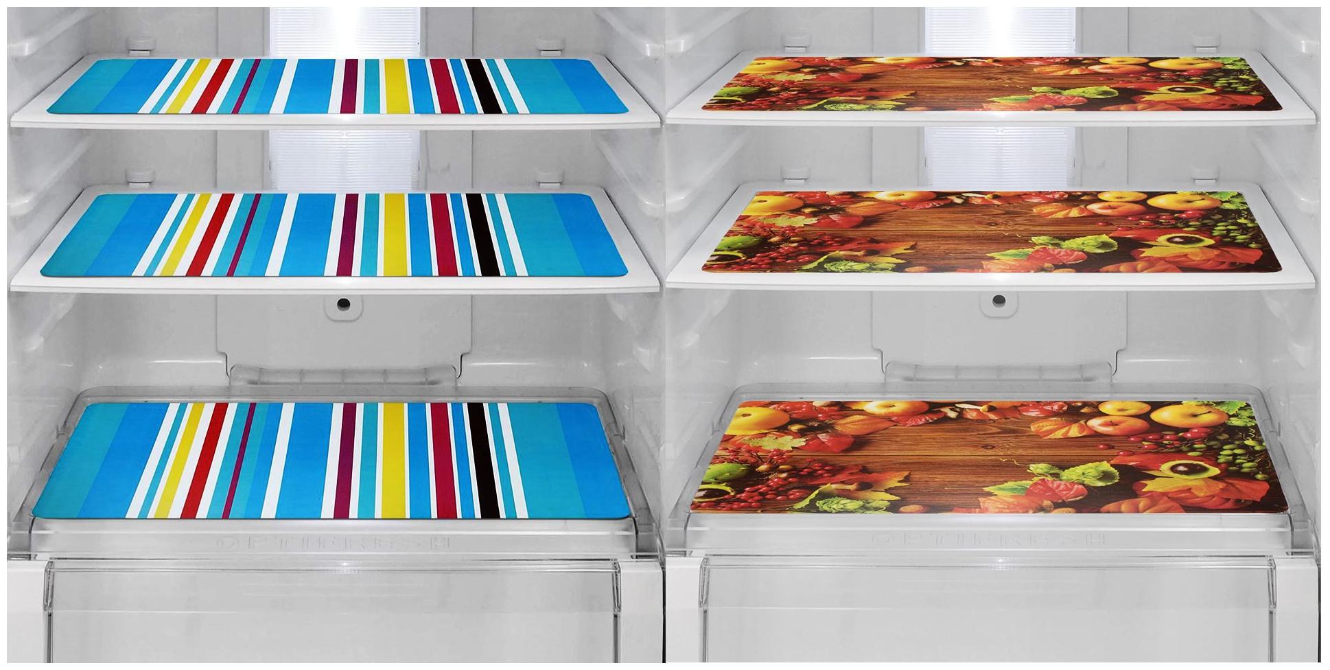 

Goel Home Decor PVC printed fridge mat dinning table mats drawet mat-Set of 6
