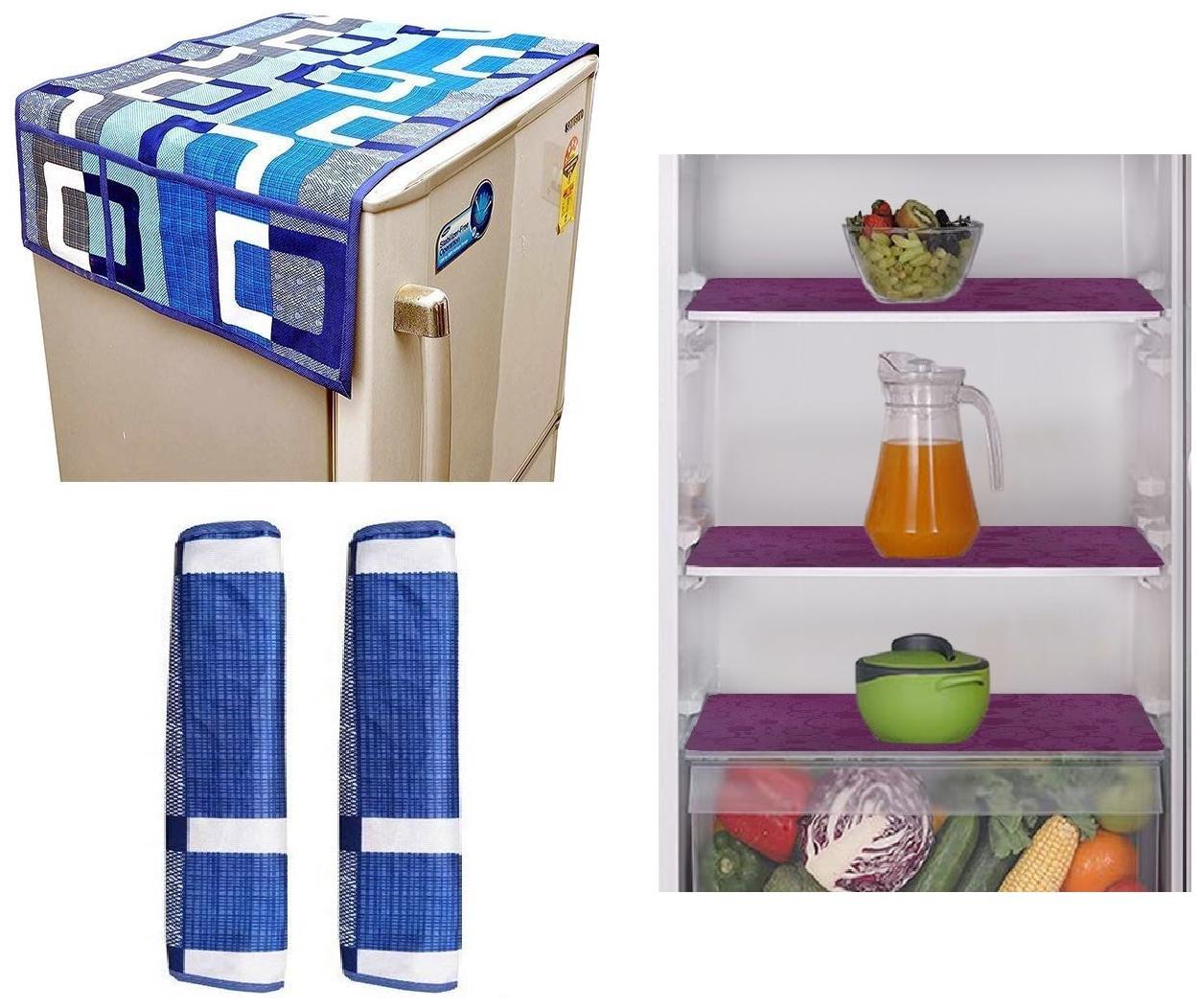 

Goel Home Decor Premium Quality Fridge Top Cover Fridge Handle Covers Fridge Mats-Set of 6