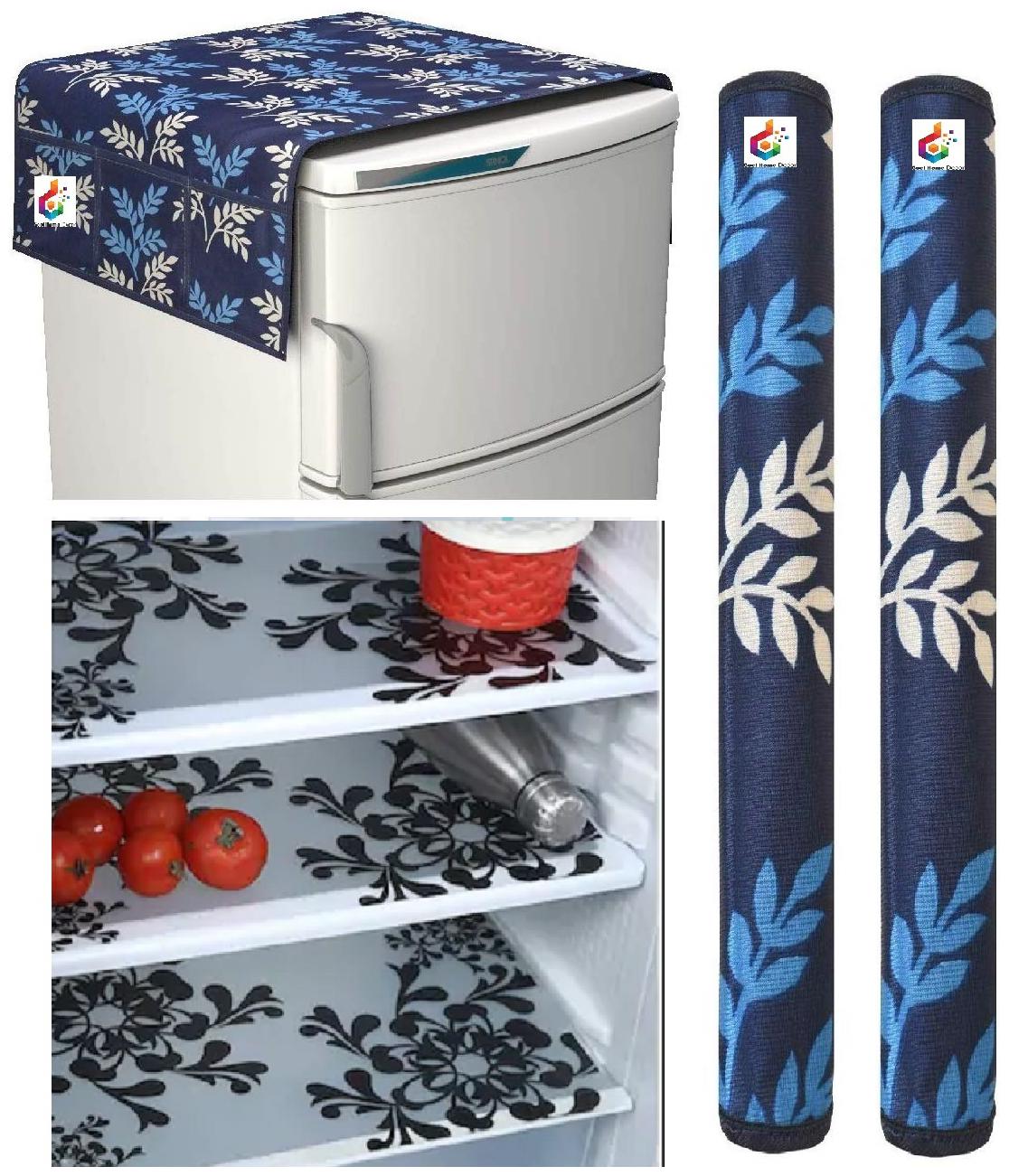

Goel Home Decor Premium Quality Fridge Top Cover Fridge Handle Covers Fridge Mats-Set of 6