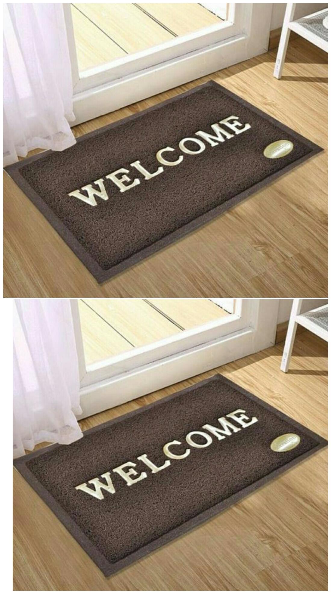 

Goel Home Decor PVC Welcome Printed Door Mat-Pack of 2
