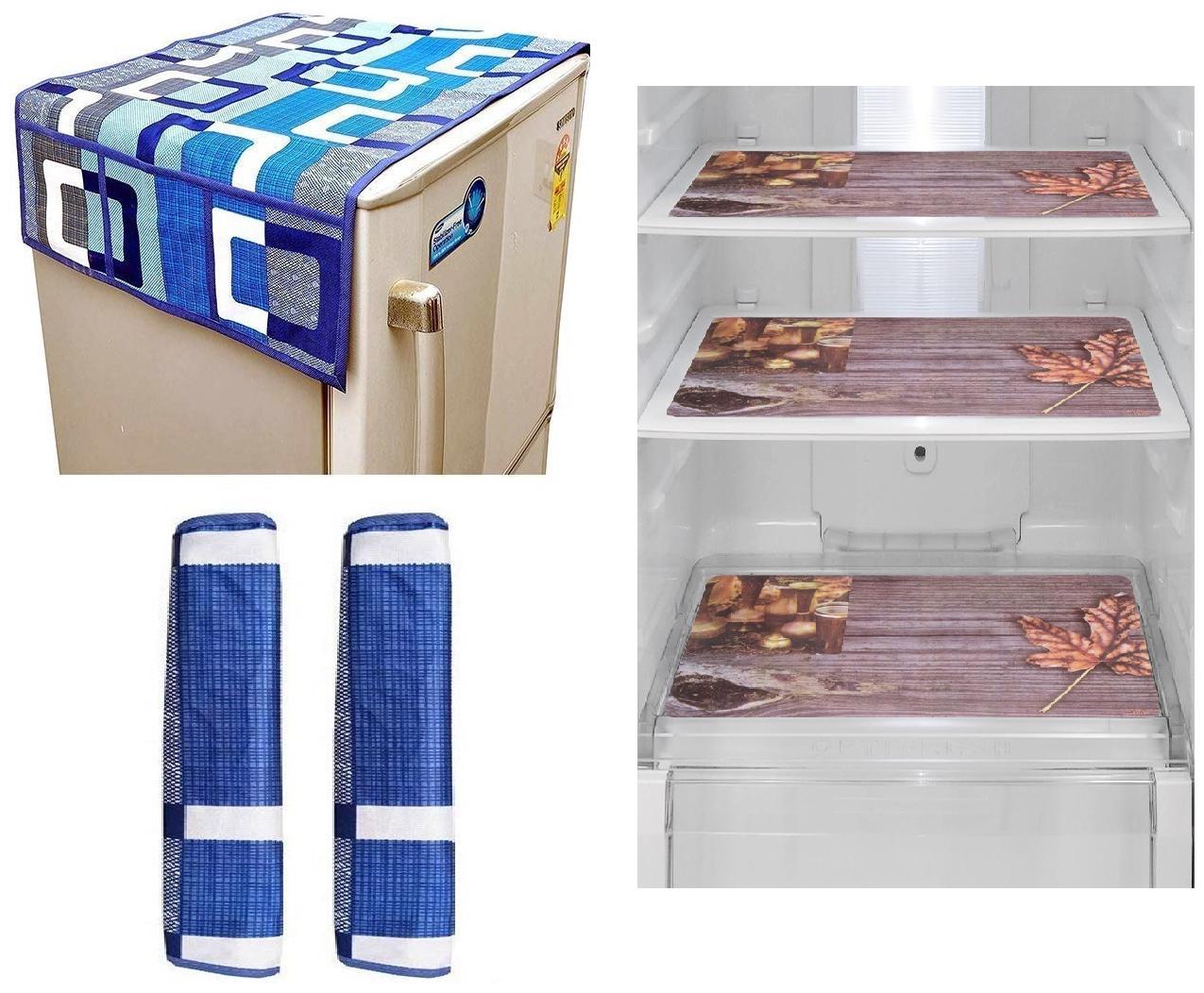 

Goel Home Decor Premium Quality Fridge Top Cover Fridge Handle Covers Fridge Mats-Set of 6