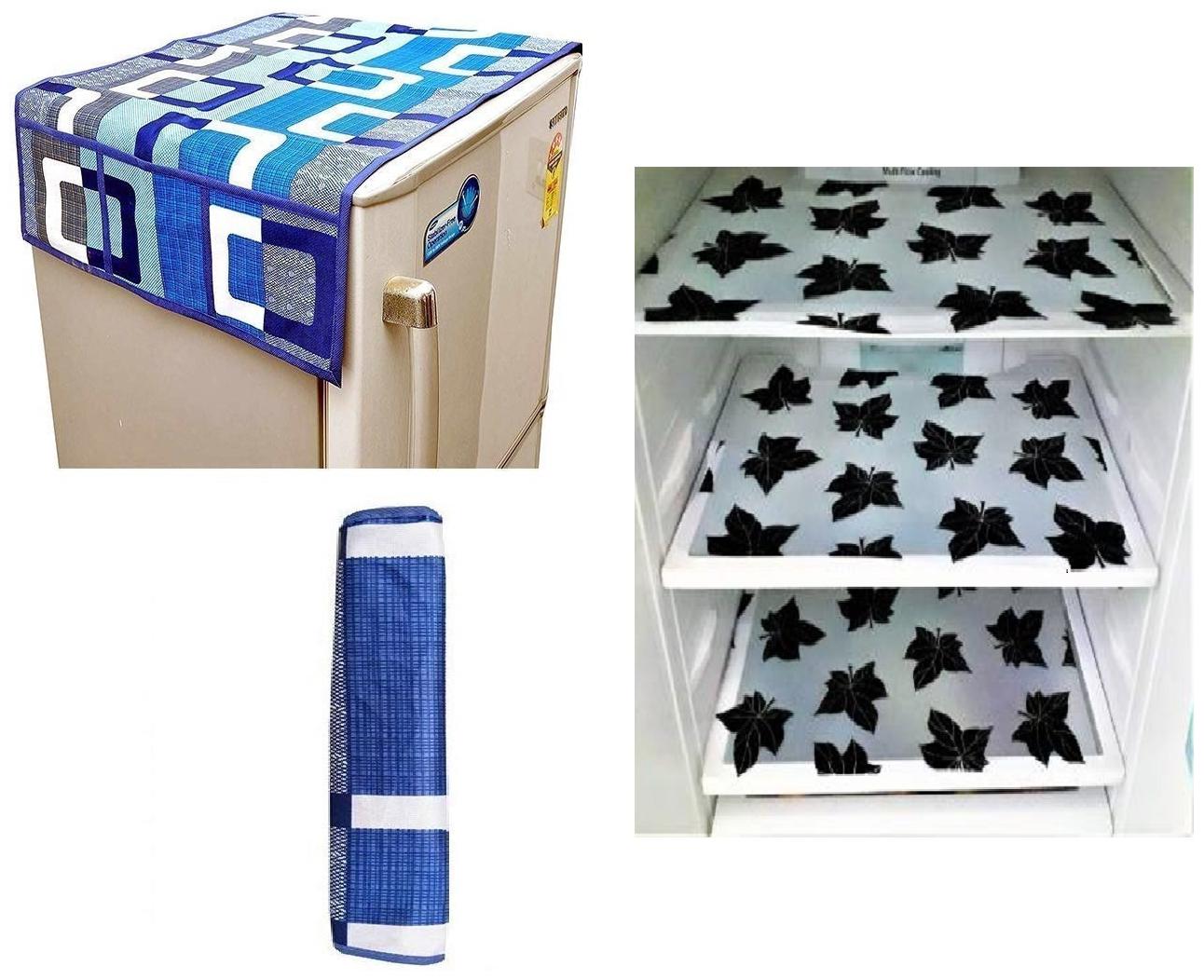 

Goel Home Decor Premium Quality Fridge Top Cover Fridge Handle Cover Fridge Mats-Set of 5