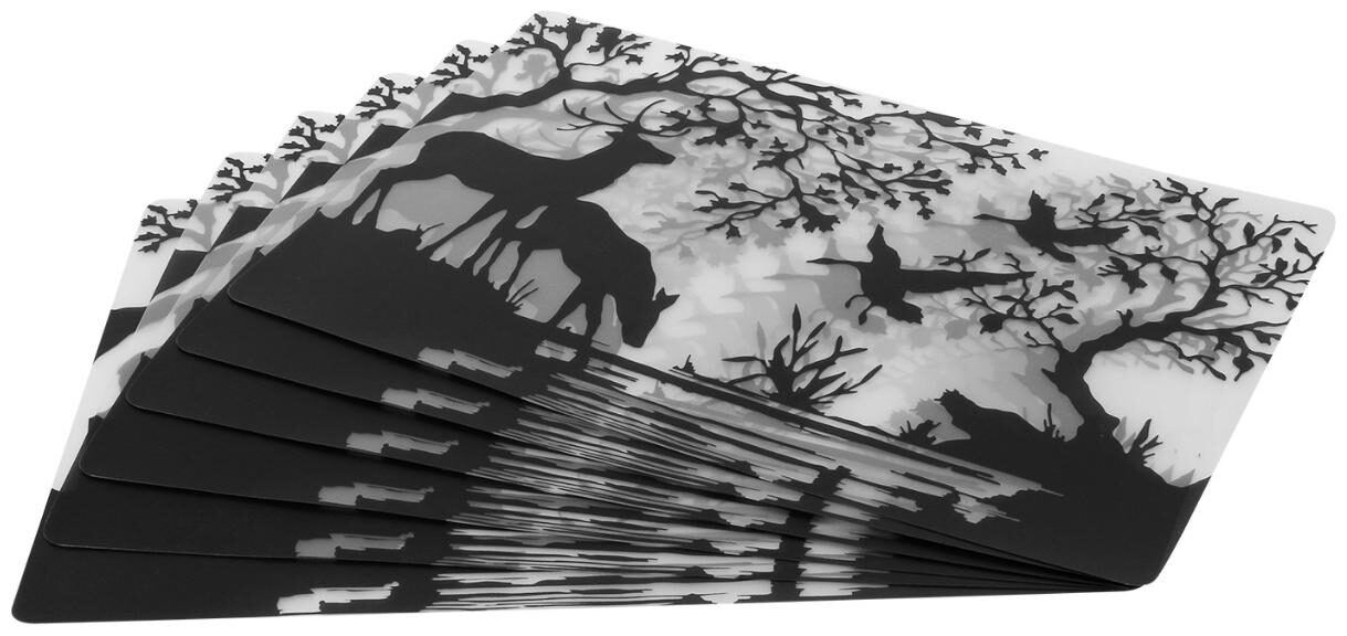 

Goel Home Decor Pack Of 6 Classic Black White Refrigerator Fridge Drawer Mats-11 5 inch 17 5 inch
