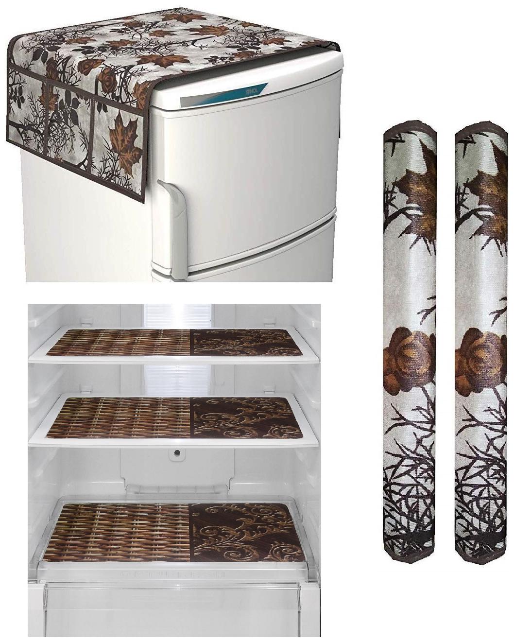 

Goel Home Decor Premium Quality Fridge Top Cover Fridge Handle Covers Fridge Mats-Set of 6