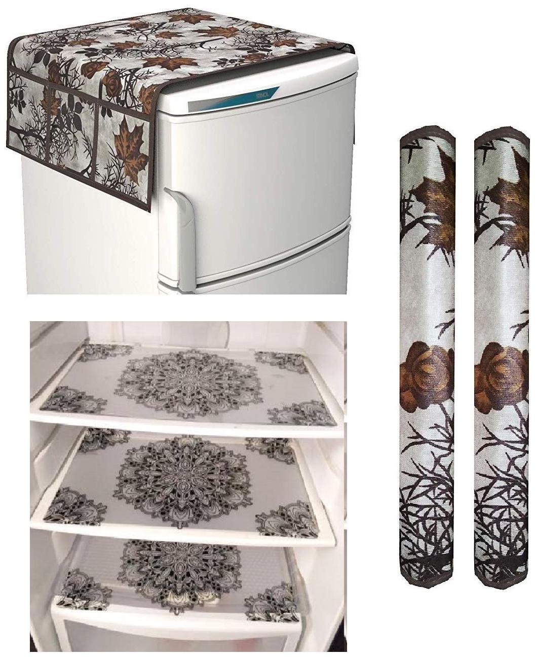 

Goel Home Decor Premium Quality Fridge Top Cover Fridge Handle Covers Fridge Mats-Set of 6