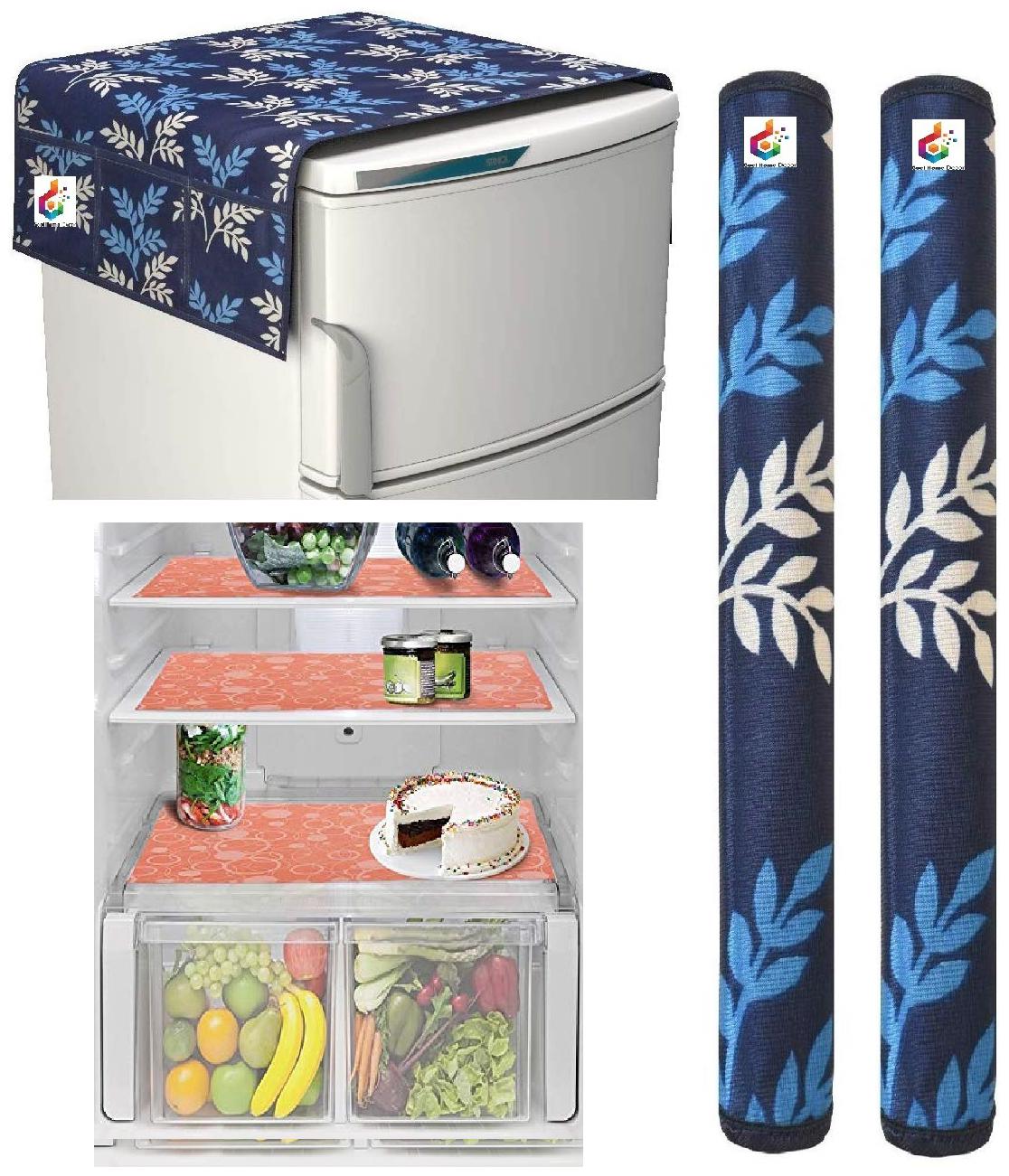 

Goel Home Decor Premium Quality Fridge Top Cover Fridge Handle Covers Fridge Mats-Set of 6
